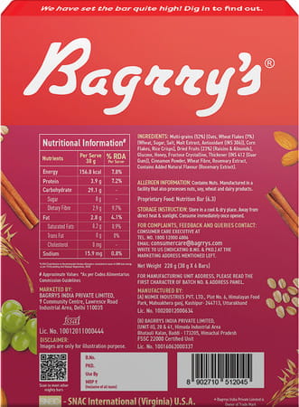 Bagrry'S Signature Crunch Muesli Bar 38g X 6 Bars - Box