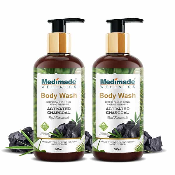 Medimade Activated Charcoal Body Wash - 300 Ml X 2 ( Pack Of 2 )