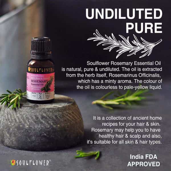 Soulflower Rosemary Essential Oil15ml & Soulflower Tea Tree Essential Oil 15Ml