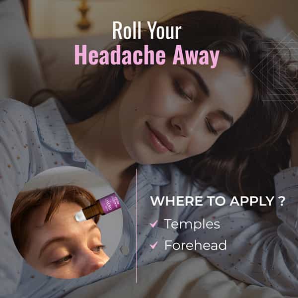 Maya Aromatherapy Headache Relief Premium Roll On 100% Pure Essential Oils Reduces Stress Pack Of 1