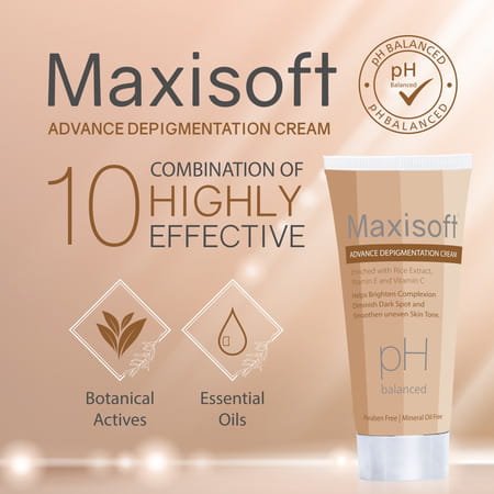Maxisoft Advance De-Pigmentation | Paraben & Mineral Oil Free | Cream | Tube | 50 Gm | Pack Of 2