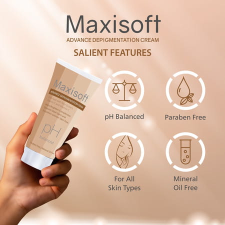 Maxisoft Advance De-Pigmentation | Paraben & Mineral Oil Free | Cream | Tube | 50 Gm | Pack Of 2
