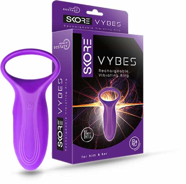 Skore Vybes Vibrating Ring Body Massager For Him & Her | Rechargeable| Waterproof