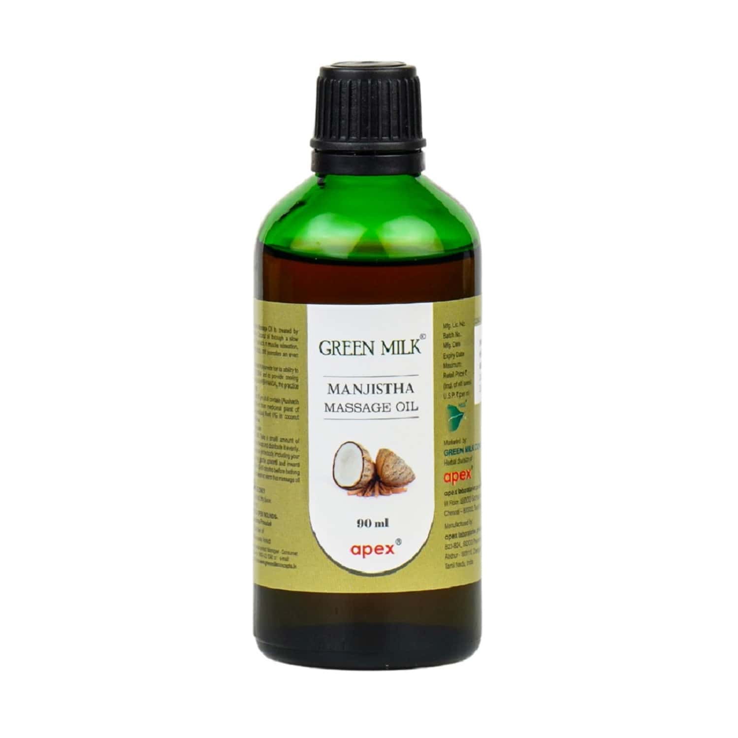 Green Milk Manjistha Massage Oil | For Even-Toned & Nourished Skin | 90 Ml