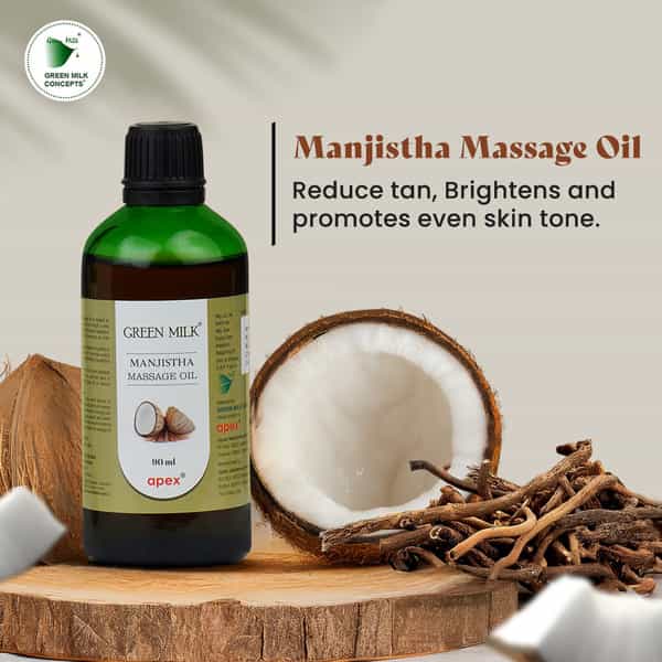 Green Milk Manjistha Massage Oil | For Even-Toned & Nourished Skin | 90 Ml