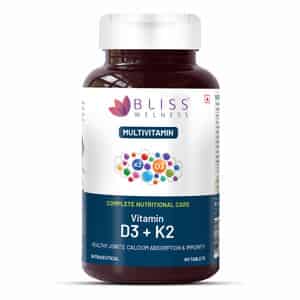Bliss Welness Vitamin D3 & K2 For Support Immunity, Bone&heart Supplement|for Men&women - 60 Tablets