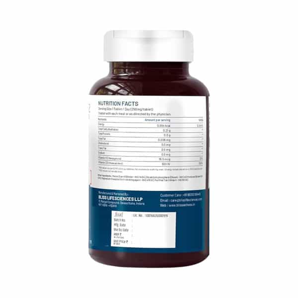 Bliss Welness Vitamin D3 & K2 For Support Immunity, Bone&Heart Supplement|For Men&Women - 60 Tablets