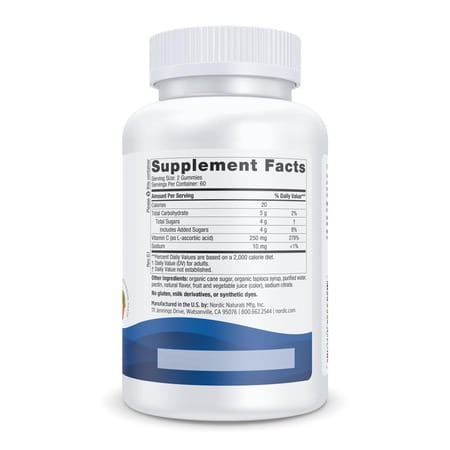 Nordic Naturals Vitamin C Gummies | Tart Tangerine 120 Gummies