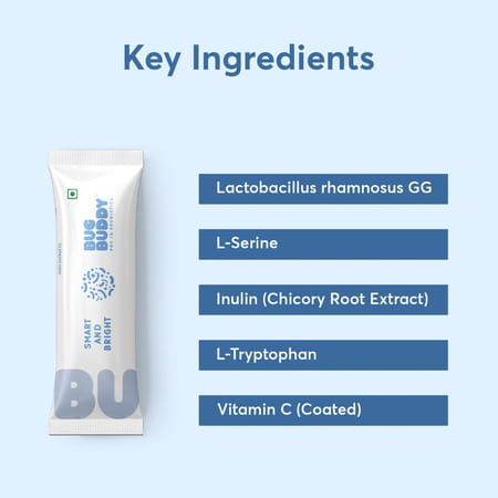 Bug Buddy Smart & Bright | Kids Daily Nutrition For Brain/Gut & Immunity | 30 Days Pack