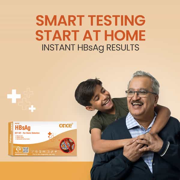Once Rapid Hbsag Diy Home Detection Kit | Instant Blood Test Kit | Easy To Use With Instant Results
