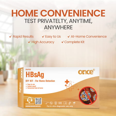 Once Rapid Hbsag Diy Home Detection Kit | Instant Blood Test Kit | Easy To Use With Instant Results