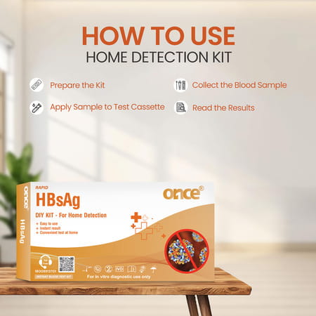 Once Rapid Hbsag Diy Home Detection Kit | Instant Blood Test Kit | Easy To Use With Instant Results