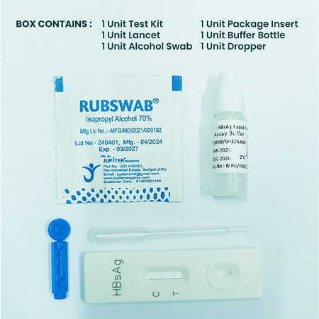 Once Rapid Hbsag Diy Home Detection Kit | Instant Blood Test Kit | Easy To Use With Instant Results