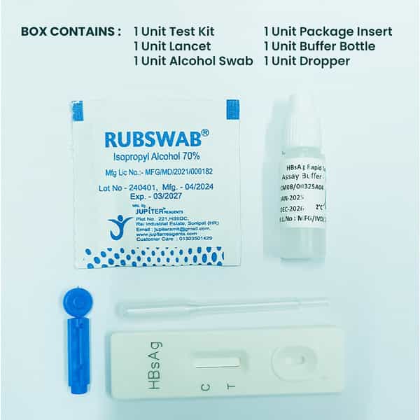 Once Rapid Hbsag Diy Home Detection Kit | Instant Blood Test Kit | Easy To Use With Instant Results