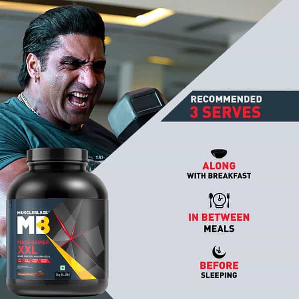 Muscleblaze Mass Gainer Xxl (Chocolate | 2Kg / 4.4Lbs | 20 Servings)