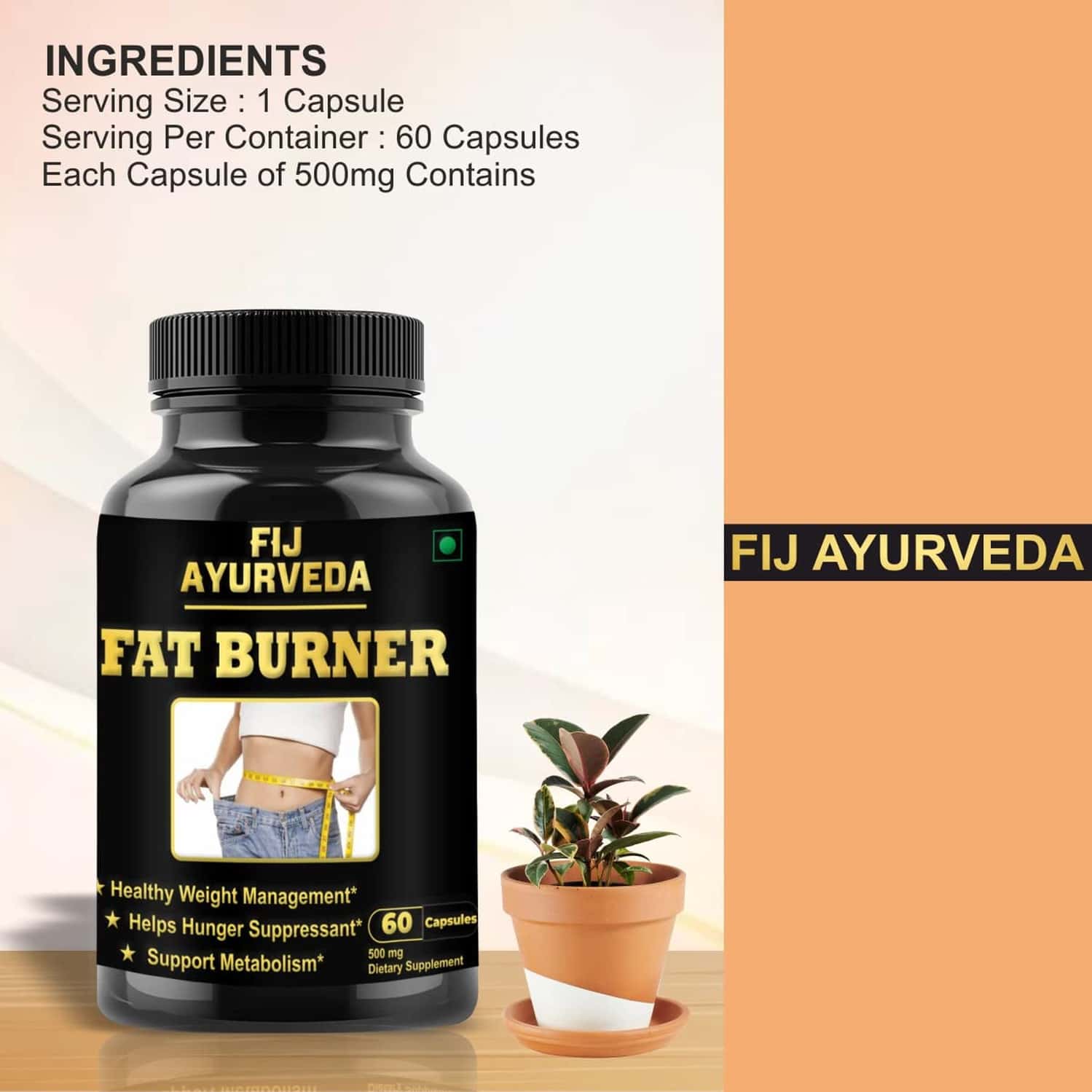 Buy FIJ AYURVEDA FAT BURNER CAPSULE HUNGER SUPPRESSANT & WEIGHT LOSS