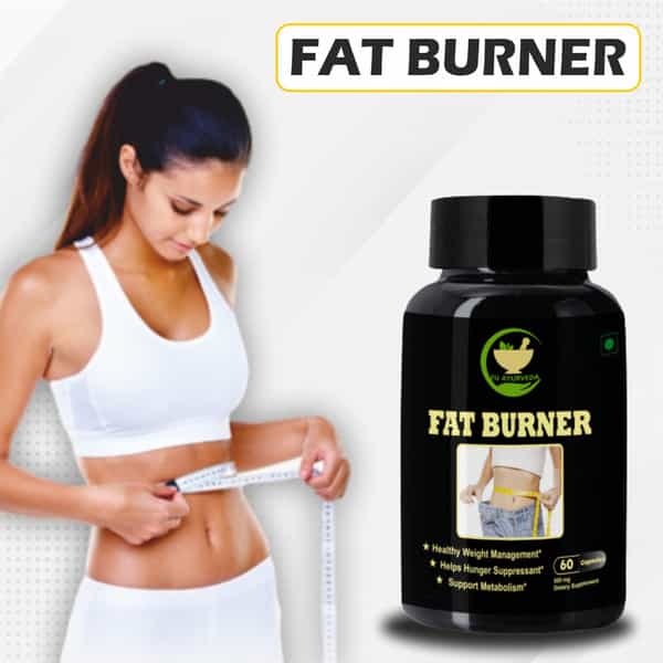 Fij Ayurveda Fat Burner Capsule | Hunger Suppressant & Weight Loss Supplement - 500Mg 60 Capsules