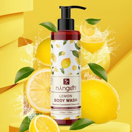 Ningen Lemon Body Wash Essence Of Grapefruit Sandalwood Peppermint - 200g