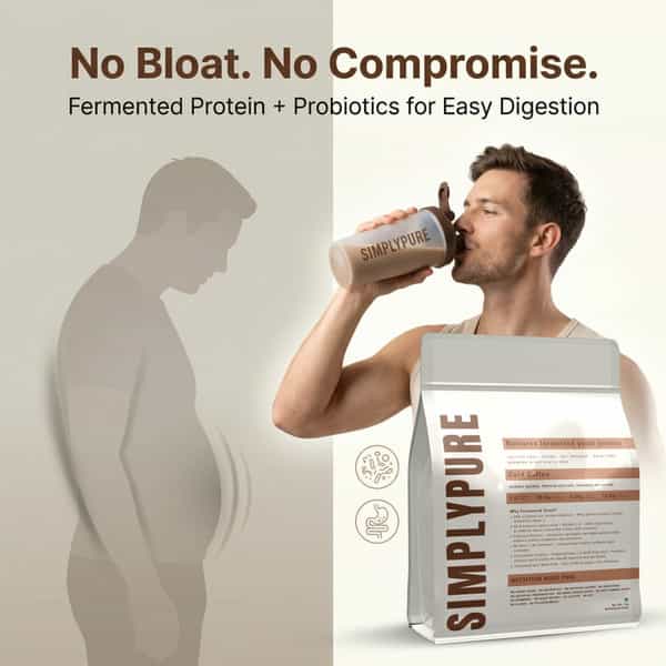 Nutrazen Simplypure Cold Coffee Protein Powder 1Kg | 25.5G Fermented Yeast Protein | Pdcaas 1.0