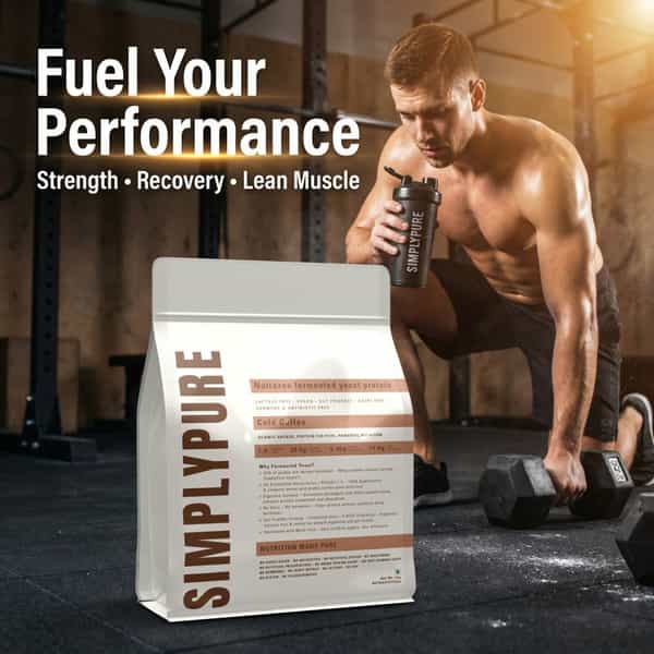 Nutrazen Simplypure Cold Coffee Protein Powder 1Kg | 25.5G Fermented Yeast Protein | Pdcaas 1.0