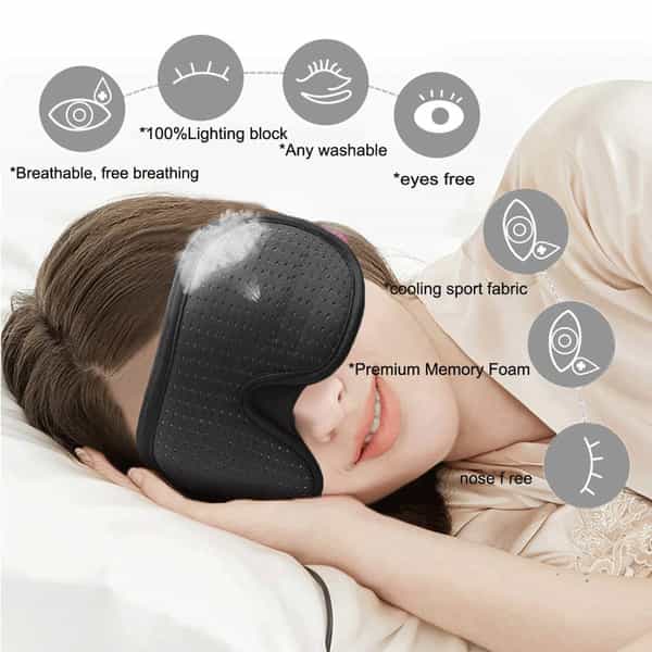 Besafe Forever Mesh Sleeping Eye Mask For Men/Women Eye Cover/ Blind Black L