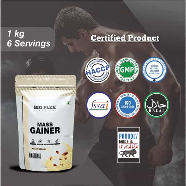 Bigflex Essential Mass Gainer (Kesar Badam) - Pouch ( 1Kg )