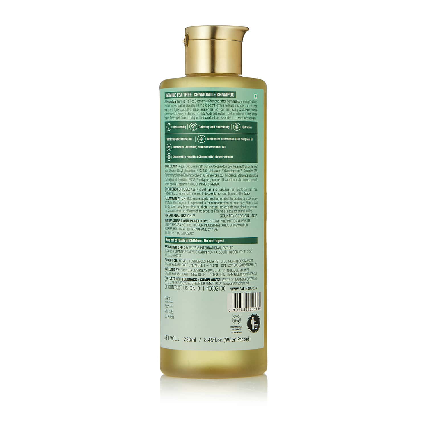 Buy FABESSENTIALS JASMINE TEA TREE CHAMOMILE SHAMPOO 250 ML Online