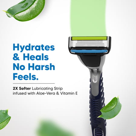 Letsshave Pro 6 Acne Friendly Razor | Men | Anti-Acne Shaving Kit - 1 Handle | 2 Blades & Razor Cap