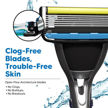Letsshave Pro 6 Acne Friendly Razor | Men | Anti-Acne Shaving Kit - 1 Handle | 2 Blades & Razor Cap