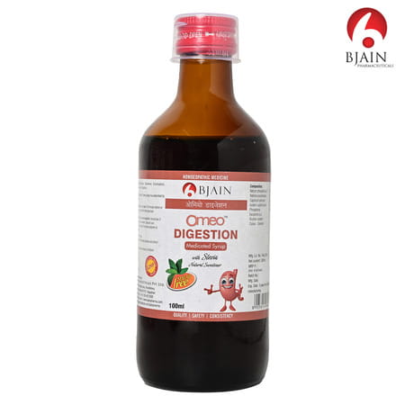 Bjain Omeo Homeopathic Digestion Sugar Free Medicated Syrup - 100ml