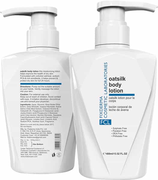 Fcl Oat Silk Body Lotion For Binding Moisture To The Skin's Cells.