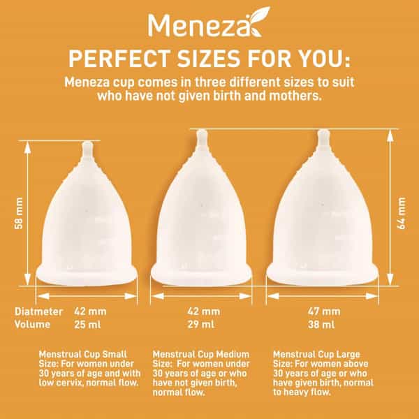 Meneza Menstrual Cup(Usa) - Medium Size(For Women Under 30 Years)
