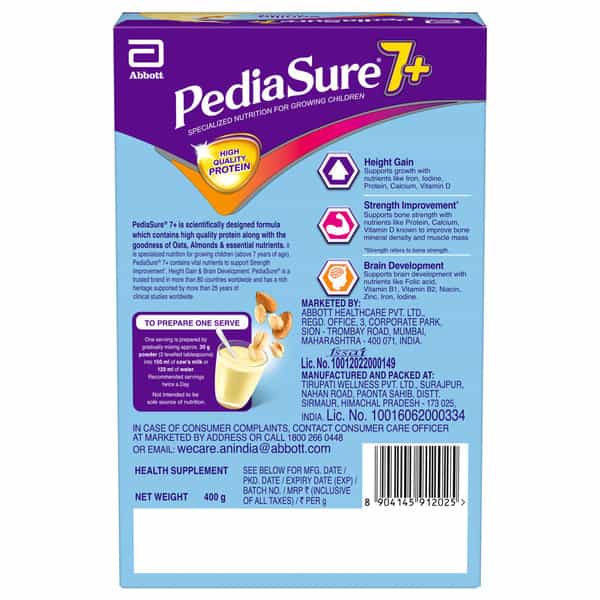 Pediasure 7+ With Oats & Almond Vanilla Box 400 Gm