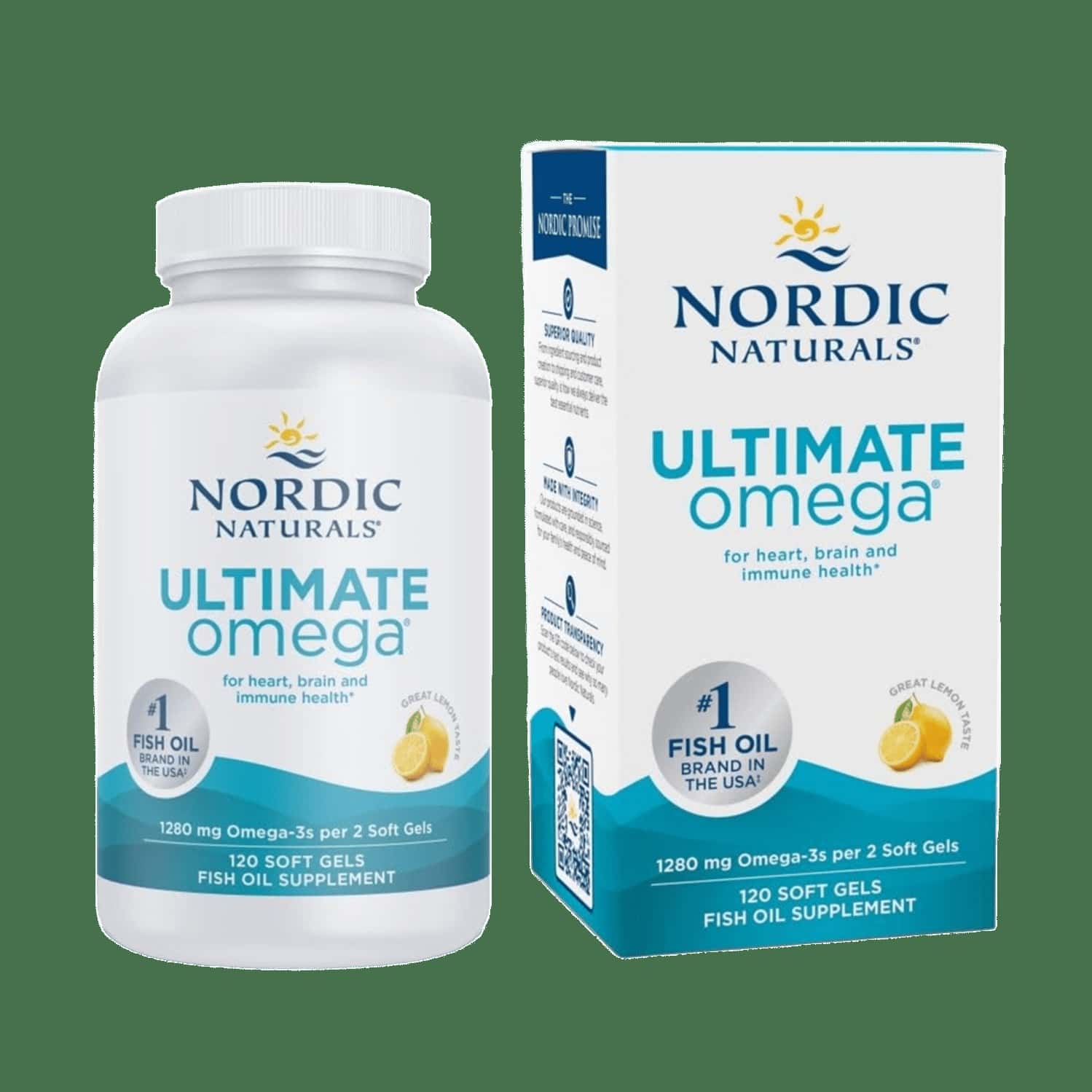Nordic Naturals Ultimate Omega | Adults | Omega 3 Lemon | 1280mg 120 Softgels