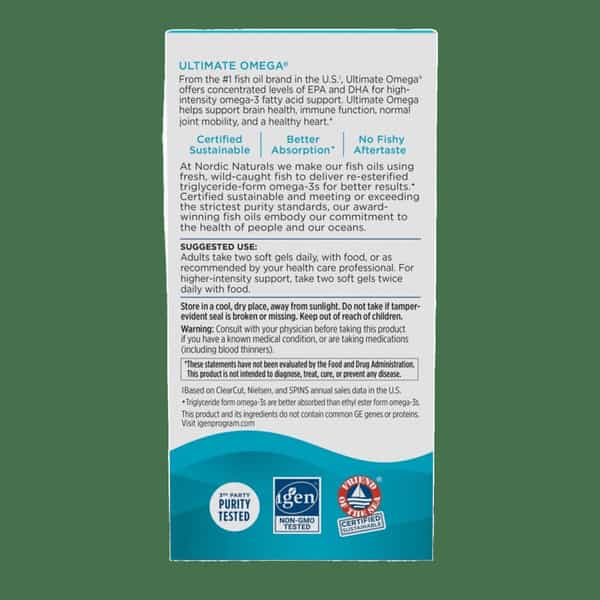 Nordic Naturals Ultimate Omega | Adults | Omega 3 Lemon | 1280Mg 120 Softgels