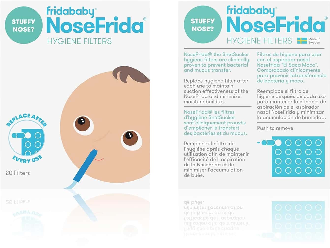 Frida Baby Nosefrida Hygiene Filters Baby Nasal Aspirator Replacement Filter Blue 20 Count