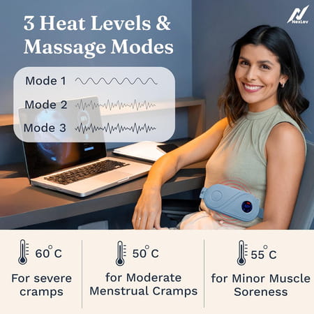 Nexlev Cordless Electric Heating Pad Blue Cm-01