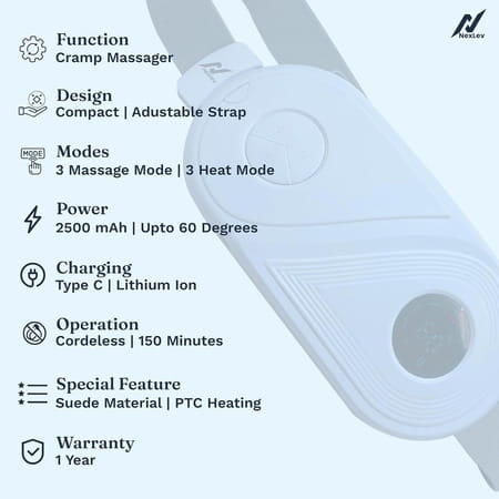 Nexlev Cordless Electric Heating Pad Blue Cm-01