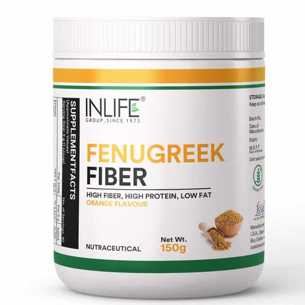 Inlife Fenugreek Fibre Powder | Digestive Health Gut Cleanse High Fiber & Weight Management - 150G