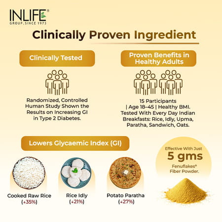 Inlife Fenugreek Fibre Powder | Digestive Health Gut Cleanse High Fiber & Weight Management - 150g