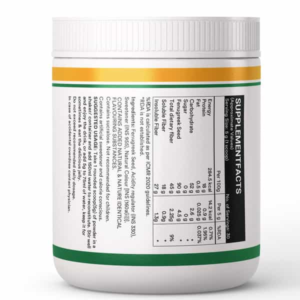 Inlife Fenugreek Fibre Powder | Digestive Health Gut Cleanse High Fiber & Weight Management - 150G