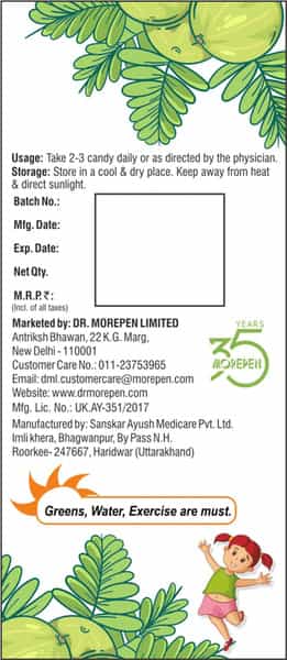 Dr. Morepen Amla Candy | For Kids | Rich In Vitamin C | Healthy & Chatpata | Bottle | 200 Gm