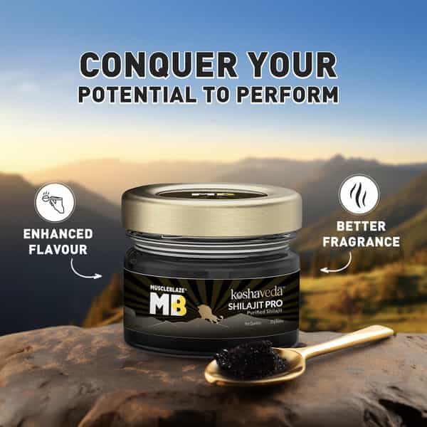 Koshaveda Shilajit Pro By Muscleblaze | 20 G Resin | For Strength | Stamina & Endurance (Pack Of 2)