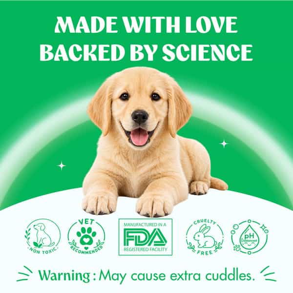 Pups & Paws Waterless Dry Shampoo Foam For Dogs & Cats | No-Rinse 6% Lemongrass & 2% Almond | 100 Ml