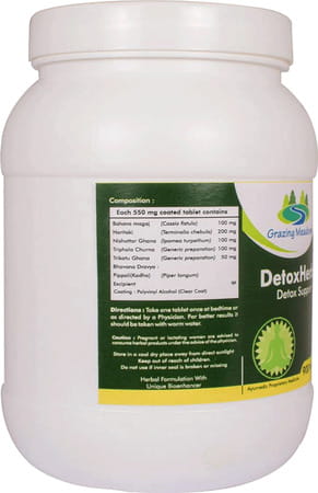 Grazing Meadows Detoxherbo 900 Tablets | Natural Supplement For Healthy Sugar Management (Pack Of 4)