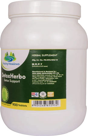 Grazing Meadows Detoxherbo 900 Tablets | Natural Supplement For Healthy Sugar Management (Pack Of 4)