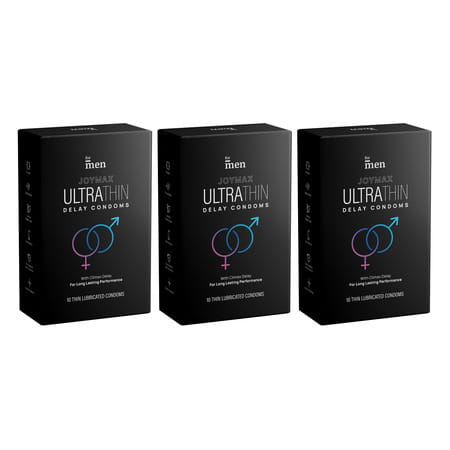 Formen Joymax Ultra Thin Delay Condoms For Men With Disposal Pouches - 10 Count (Pack Of 3)