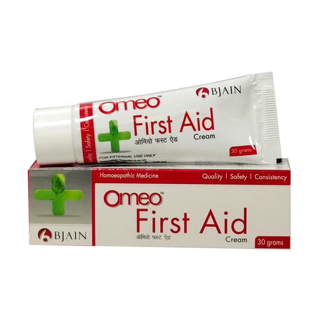 Bjain Omeo First Aid Cream | Homeopathic Support For Cuts . Burns & Minor Skin Injuries - 30gm