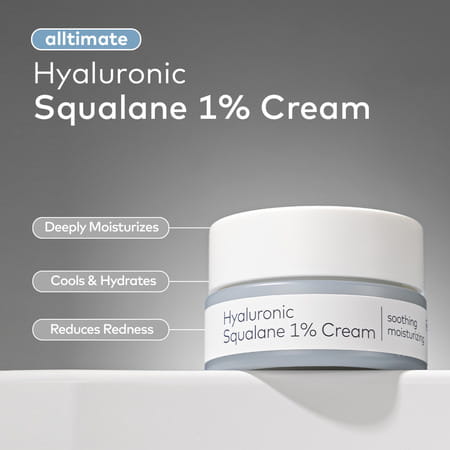 The Face Shop Alltimate Hyaluronic Squalane 1% Cream Korean Day & Night Hydrating Moisturizer - 50ml