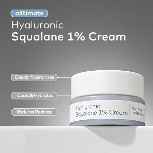The Face Shop Alltimate Hyaluronic Squalane 1% Cream Korean Day & Night Hydrating Moisturizer - 50Ml